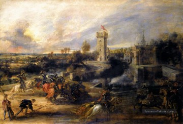 tournoi devant le château steen 1637 Peter Paul Rubens Peinture à l'huile